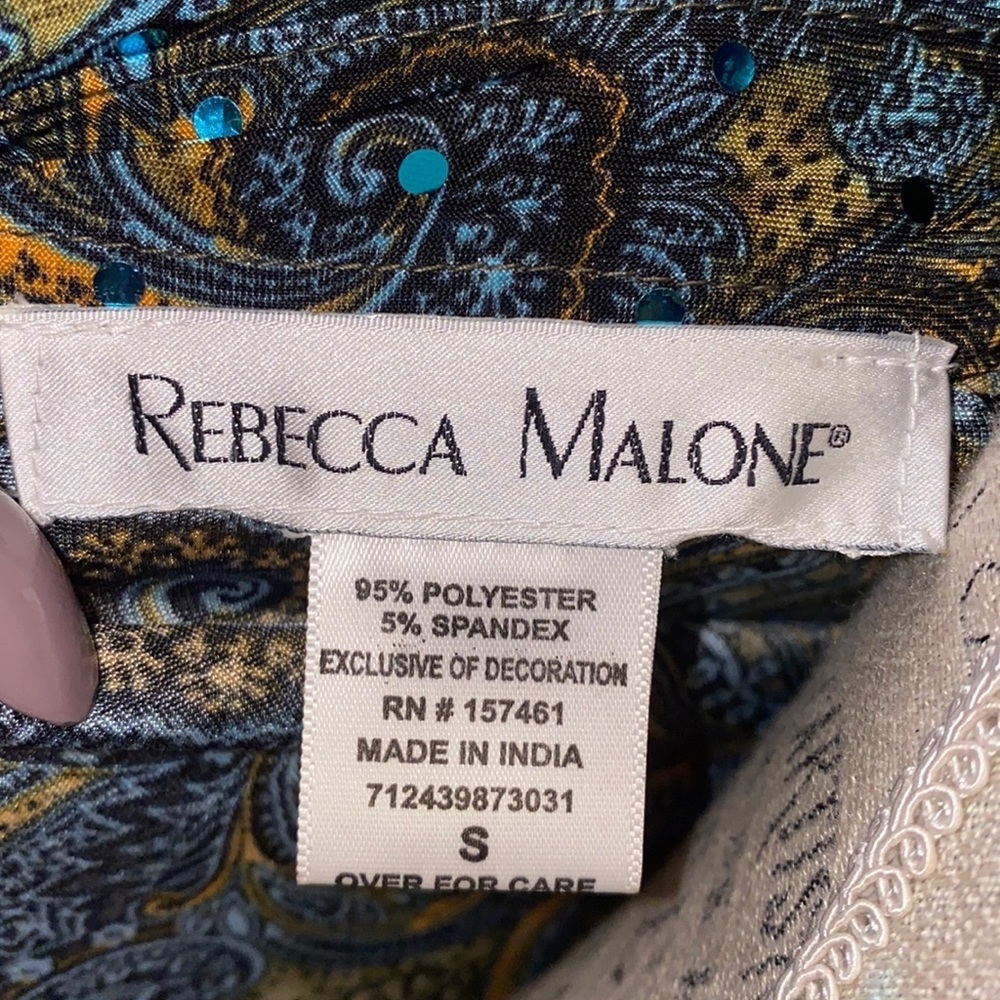 Rebecca Malone sequin shirt button down blouse S​ - Picture 4 of 8